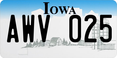 IA license plate AWV025