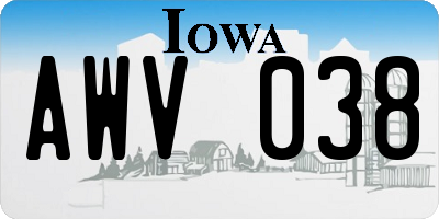 IA license plate AWV038