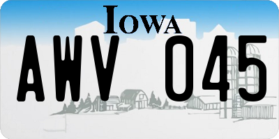 IA license plate AWV045