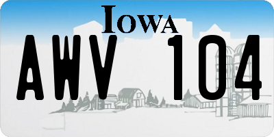IA license plate AWV104