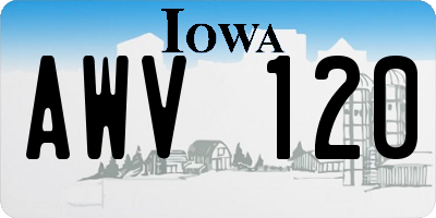 IA license plate AWV120