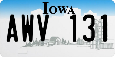 IA license plate AWV131
