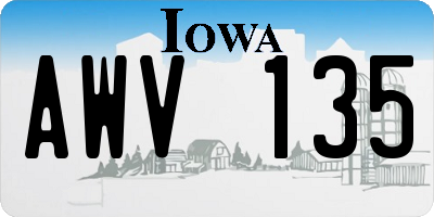 IA license plate AWV135