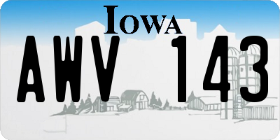 IA license plate AWV143