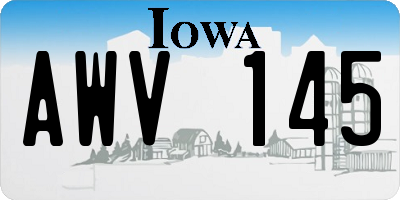 IA license plate AWV145