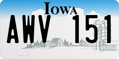 IA license plate AWV151