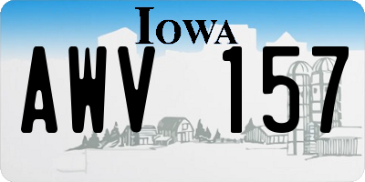IA license plate AWV157