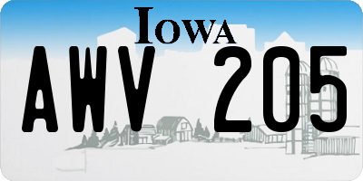 IA license plate AWV205