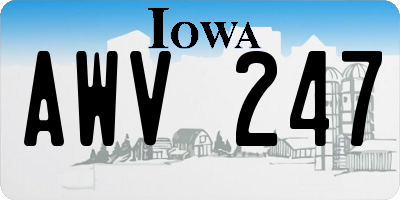 IA license plate AWV247