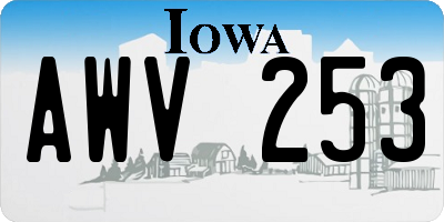 IA license plate AWV253