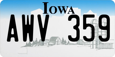IA license plate AWV359