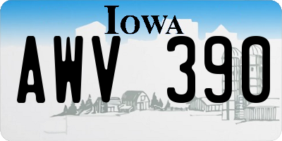 IA license plate AWV390