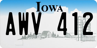 IA license plate AWV412