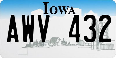 IA license plate AWV432