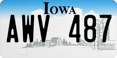 IA license plate AWV487