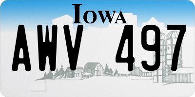 IA license plate AWV497