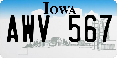 IA license plate AWV567