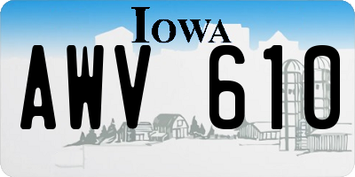 IA license plate AWV610