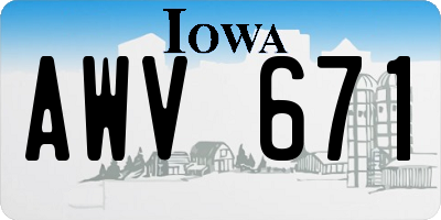 IA license plate AWV671