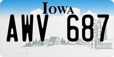 IA license plate AWV687