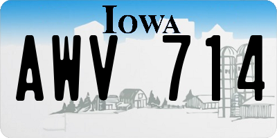 IA license plate AWV714