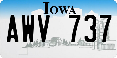 IA license plate AWV737