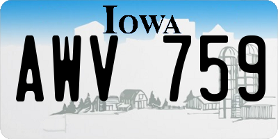 IA license plate AWV759