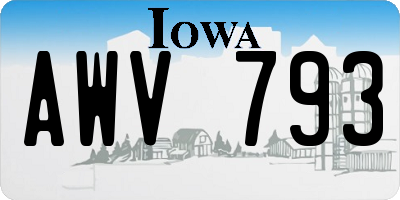 IA license plate AWV793