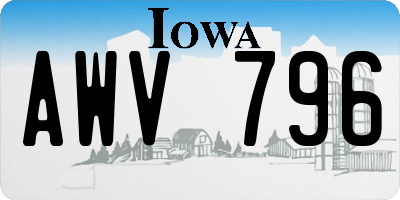IA license plate AWV796