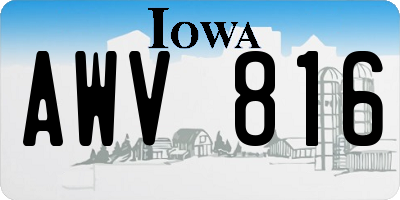 IA license plate AWV816