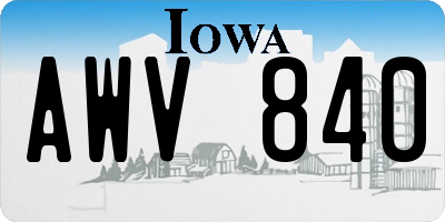 IA license plate AWV840