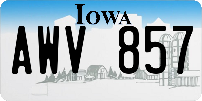 IA license plate AWV857