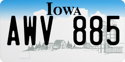 IA license plate AWV885