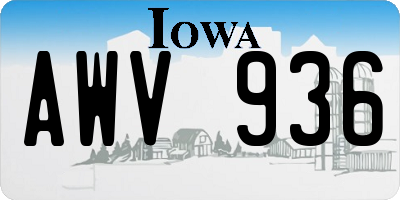IA license plate AWV936