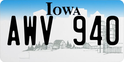 IA license plate AWV940