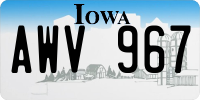 IA license plate AWV967