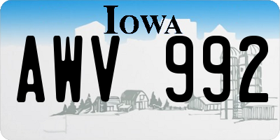 IA license plate AWV992