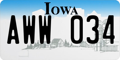 IA license plate AWW034