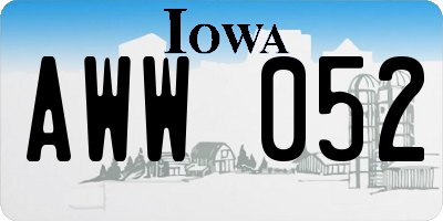 IA license plate AWW052