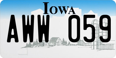 IA license plate AWW059