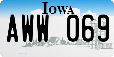 IA license plate AWW069