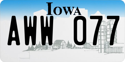 IA license plate AWW077