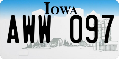 IA license plate AWW097