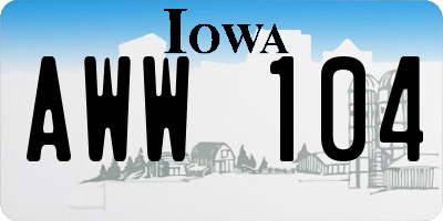 IA license plate AWW104
