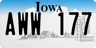 IA license plate AWW177