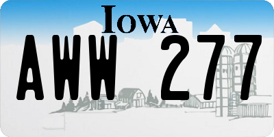 IA license plate AWW277