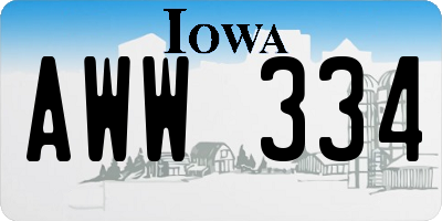 IA license plate AWW334