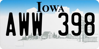 IA license plate AWW398