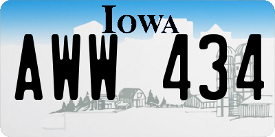 IA license plate AWW434