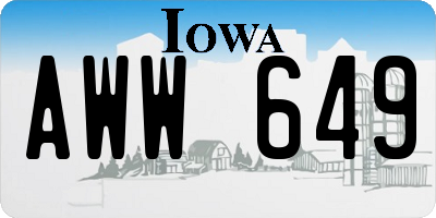 IA license plate AWW649